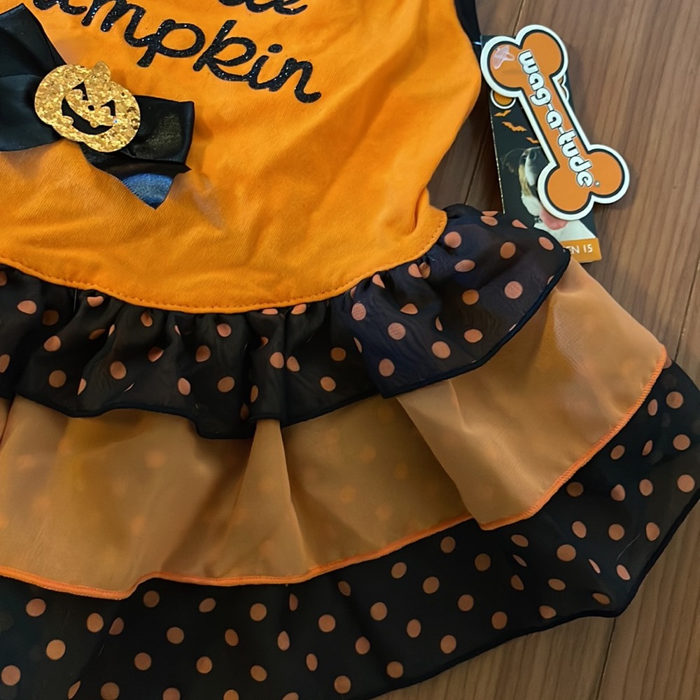 Mommy’s Little Pumpkin Dog Halloween Costume ~ Large - Picture 3 of 9